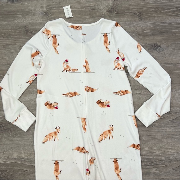 Gilly Hicks Dreamworthy Soft Jumpsuit Christmas Foxes White size Small - Picture 4 of 15